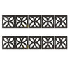 A set of ten black self-adhesive 3D acrylic mirror wall stickers featuring decorative edge and corner trim patterns.