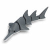 A set of gray articulated ocean animal figurines showing various sea creatures with elongated snouts and fins.