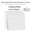 A stack of white peel-and-stick waterproof wall tiles for kitchen and bathroom backsplashes.