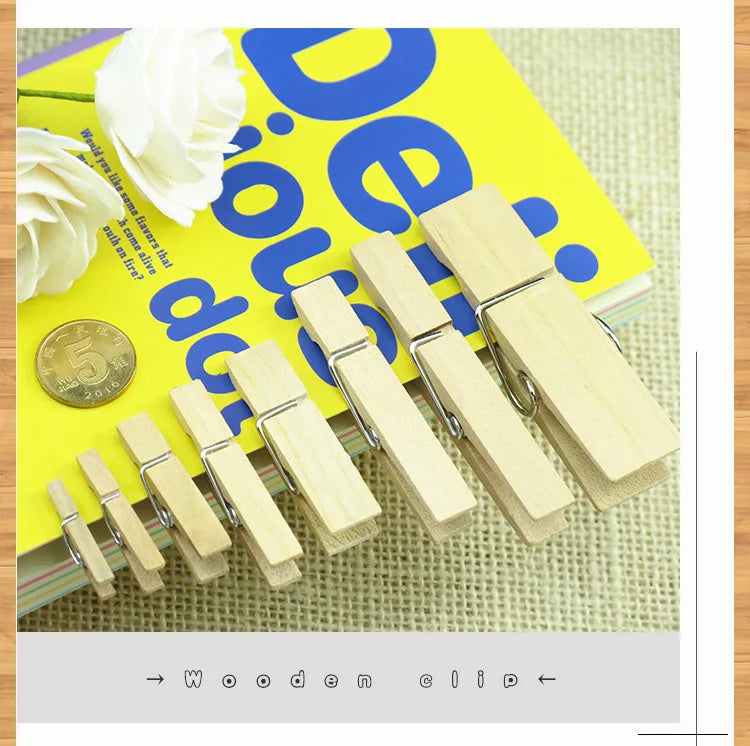 Mini Wooden Clothespins for Crafts and Photos (Set of 50)