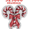 Silver glitter Christmas acrylic charms shaped like a reindeer head for DIY hair bows.