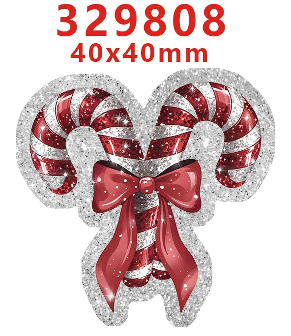 Silver glitter Christmas acrylic charms shaped like a reindeer head for DIY hair bows.