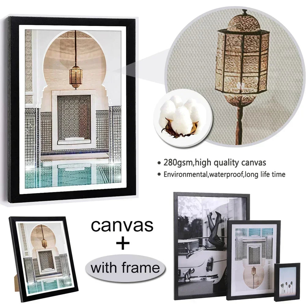Elegant Wooden Picture Frame with Artistic Canvas Print