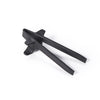 A pair of black reusable wheat straw finger chopsticks shown against a white background.