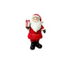 Adorno de Santa Claus de resina con barba blanca, traje rojo y botas negras.