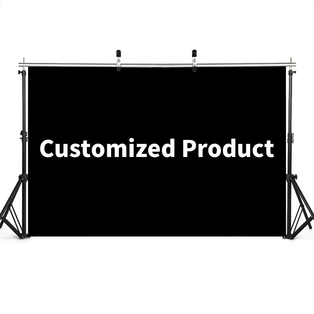 A black vinyl photo backdrop is displayed, ready for customization and use in events.
