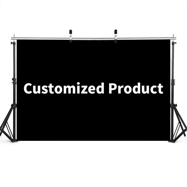 A black vinyl photo backdrop is displayed, ready for customization and use in events.