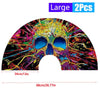 Large 2PCS folding bamboo hand fans with vibrant, colorful designs
