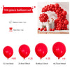A set of 104 ruby red balloons and glue dots for creating a balloon arch decoration.
