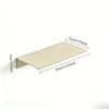 A rectangular aluminum floating wall shelf with a mounting bracket, shown in a light beige color.