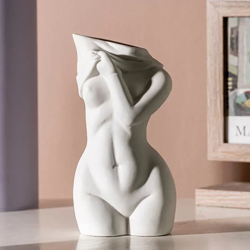 Abstract Female Torso Resin Vase