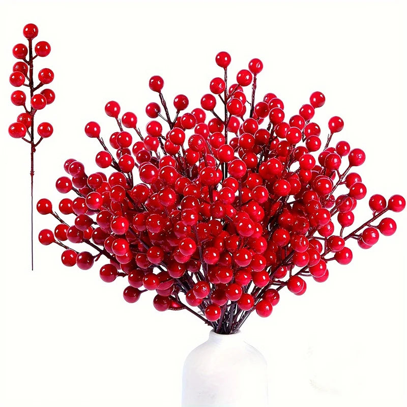 Set of Red Berry Branches for Holiday Wreaths & Centerpieces