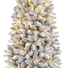 7.5 Ft Pre-Lit Pencil Christmas Tree with LED Lights and Metal Stand