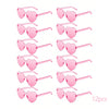 A set of 12 pink heart-shaped rimless sunglasses for women and men