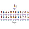 A set of 24 anime hunter girl cake toppers featuring various characters in colorful outfits and poses.