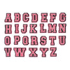 Charms alphabets A to Z for Crocs in pink and black