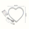 A white heart-shaped LED neon sign with a light-up butterfly design for decoration and gifting.