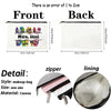 Front and back views of a canvas makeup bag featuring a floral design for teachers