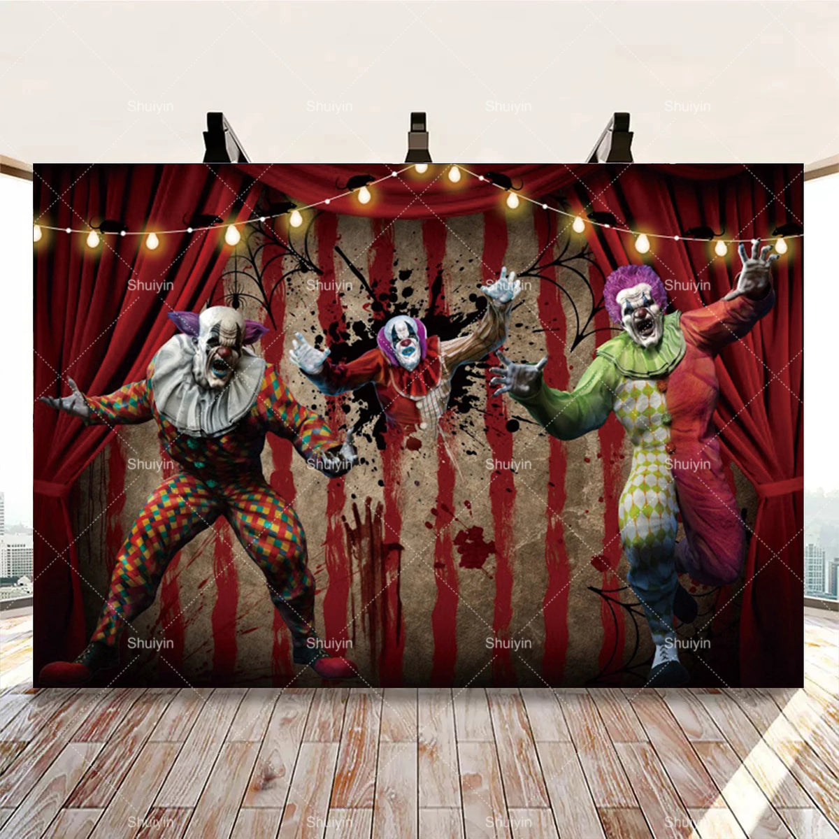 Evil Clown Circus Halloween Photography Backdrop