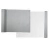A sheet of gray self-adhesive suede wrap fabric shown next to its protective backing.