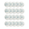 A set of mirror acrylic happy birthday cake toppers with the words happy birthday repeated.