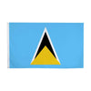A light blue flag featuring a black and yellow triangle design on a white background.