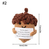 Handmade crochet positive acorn doll with a pocket for an inspirational message