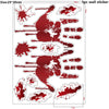 Halloween Bloodstain Sticker Set with Handprints, Footprints & Skulls