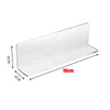 Clear acrylic shelf divider with dimensions 6cm high and 10cm long.