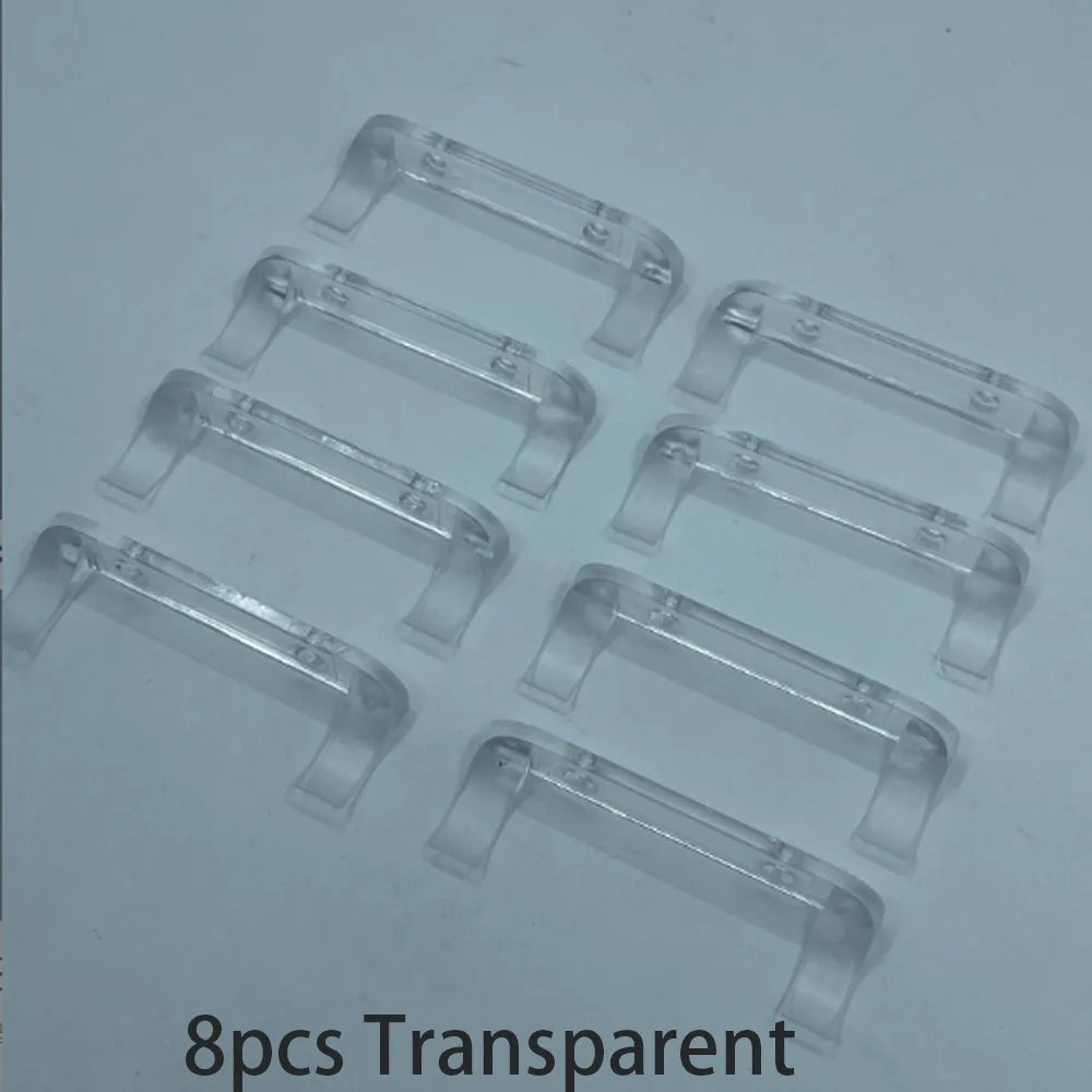 Eight transparent plastic wall mount display holders for die-cast car models