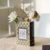 Hand-Painted Ceramic Book Vase with Blooming Flowers