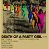 A black and white poster featuring a group of women with raised arms against a dark background.