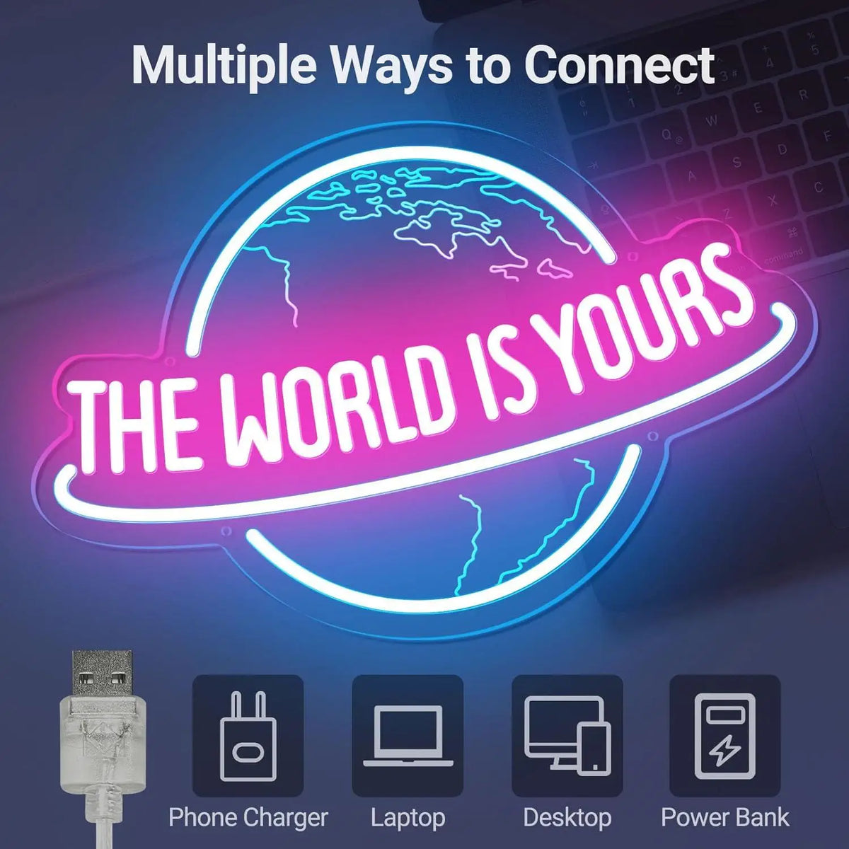 The World Is Yours LED Neon Sign for Wall Decor