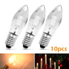 Ten clear E10 LED candle bulbs for string lights and decorative fixtures