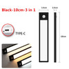 Black 10cm 3-in-1 motion sensor under cabinet light with Type-C charging capability