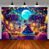 Day of the Dead Skeleton Carnival Backdrop for Halloween Party Decorations