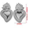 Gold Sacred Heart Charms for Jewelry Making