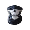 Black fabric mask featuring a white skull design, part of a Grim Reaper Halloween costume set.