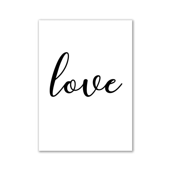 Black script text spelling love on a white background