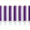 A row of purple and white birthday candles.