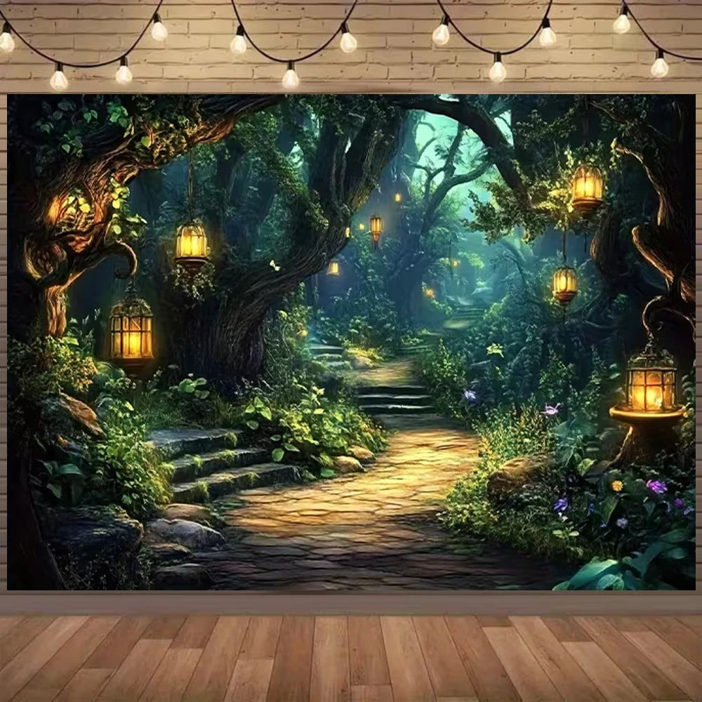 Enchanted Forest Birthday Party Photography Backdrop