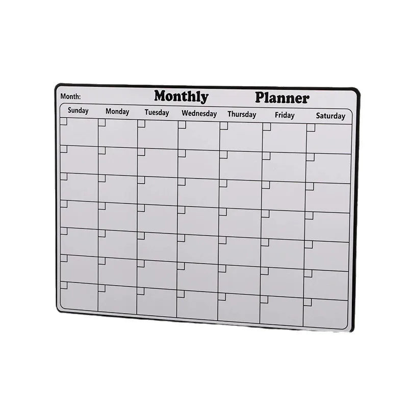 A monthly planner grid labeled with days of the week for planning and note-taking.