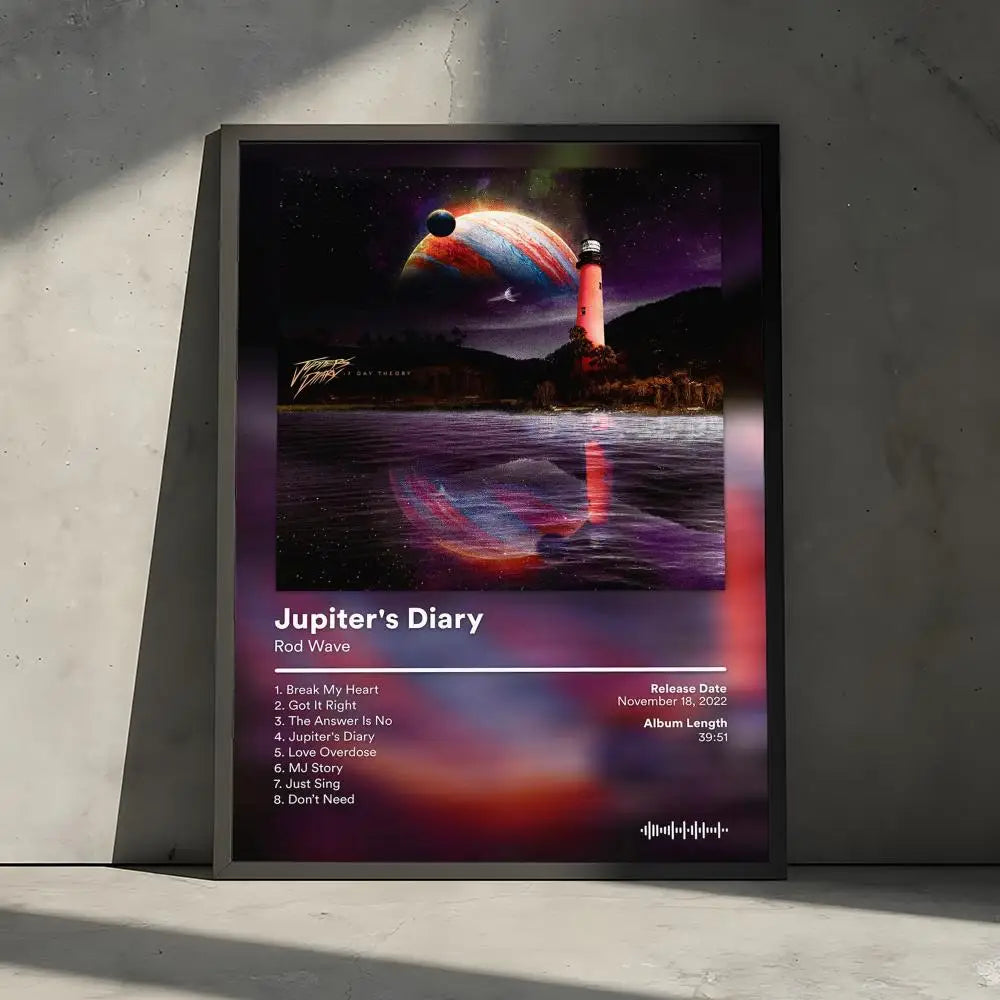 Album cover art for Jupiter's Diary featuring a space scene and title text