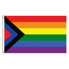 Un design de drapeau horizontal avec les six couleurs du drapeau de la fierté : rouge, orange, jaune, vert, bleu et violet.