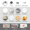 A set of large dinosaur wall stickers for kids room decor showing various surfaces and removal methods.