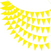 Yellow triangle bunting flags forming a curved pennant garland