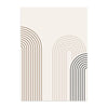 Un conjunto de dibujos lineales minimalistas en tonos marrones y negros sobre un fondo beige.