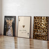 Frameless Leopard & Black-White Gallery Canvas Poster Set (3-Piece)