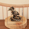 A solid copper horse figurine depicting a rearing horse for prosperity and positive energy.