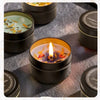 Soy Wax Aromatherapy Candle in Metallic Tin with Dried Flowers